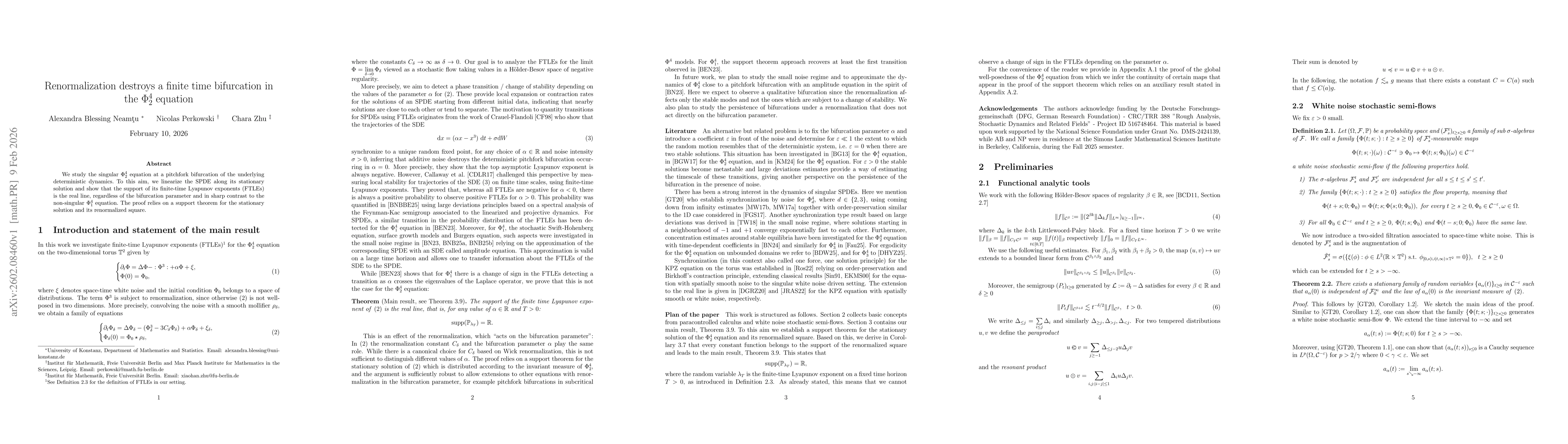 Thumbnail for Renormalization destroys a finite time bifurcation in the $Φ^4_2$ equation