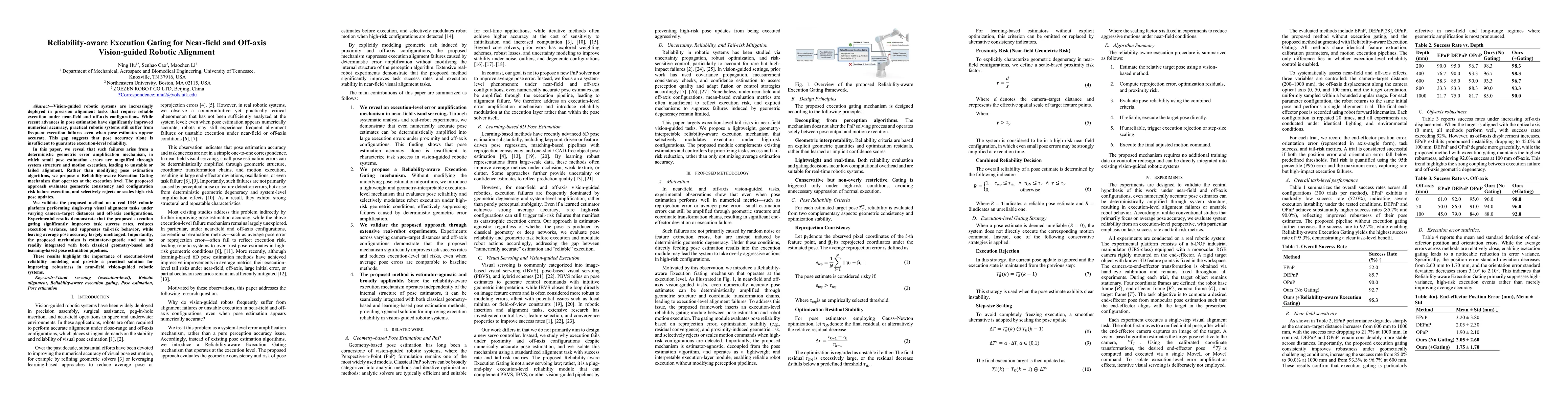 Thumbnail for Reliability-aware Execution Gating for Near-field and Off-axis Vision-guided Robotic Alignment