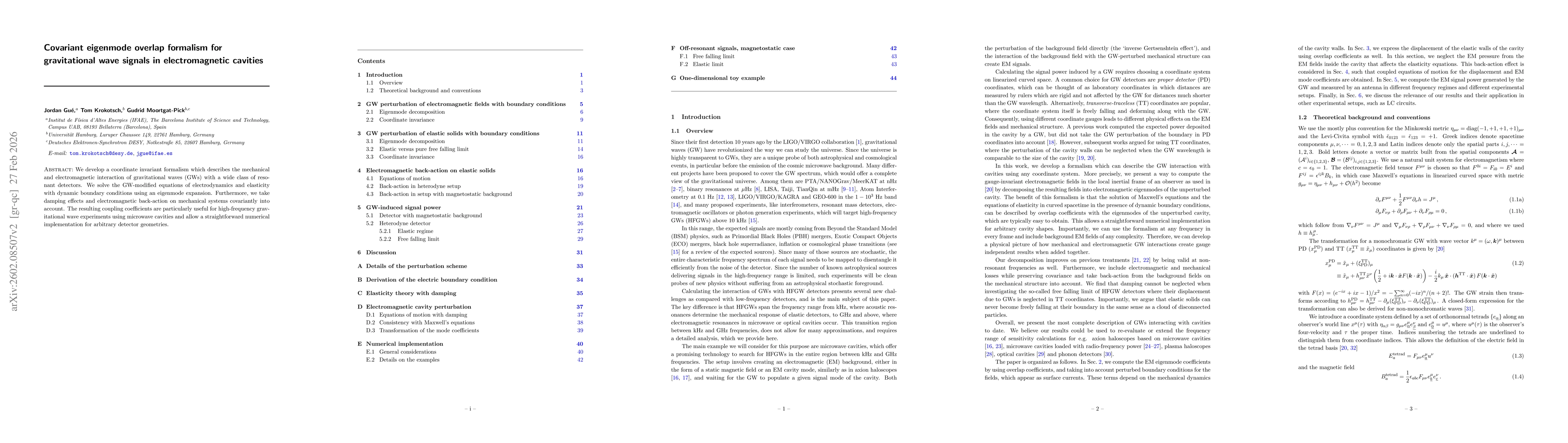 Thumbnail for Covariant eigenmode overlap formalism for gravitational wave signals in electromagnetic cavities