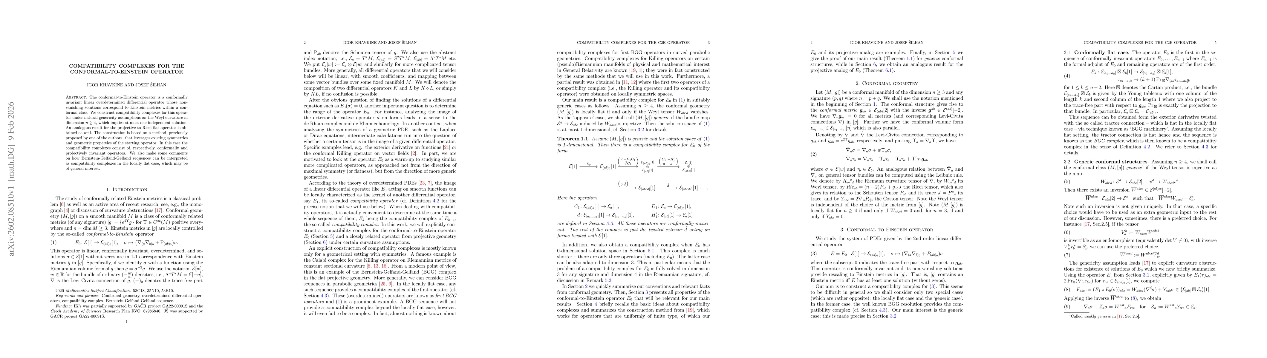 Thumbnail for Compatibility complexes for the conformal-to-Einstein operator