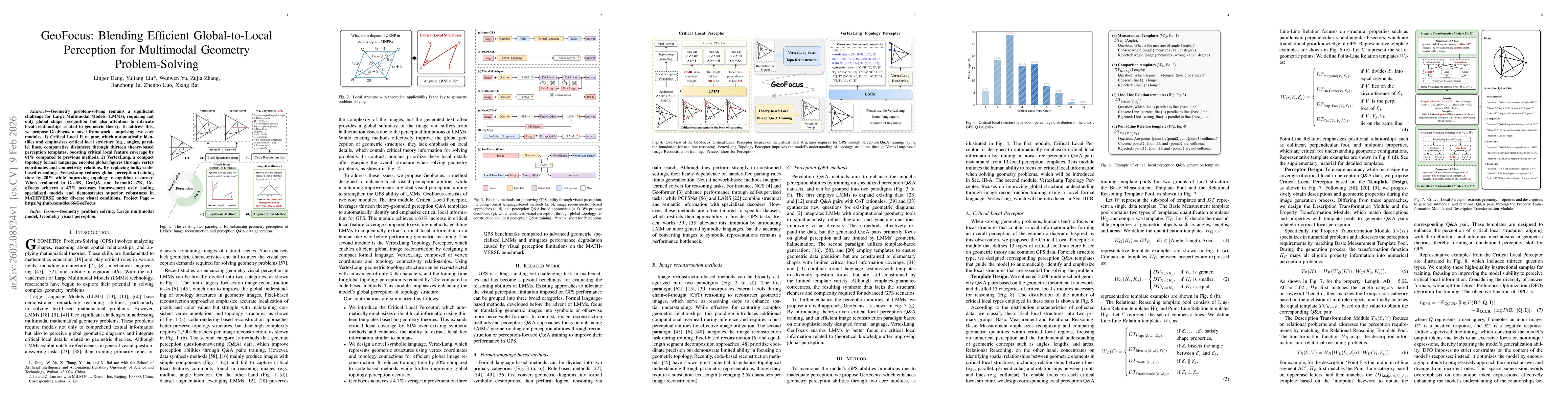 Thumbnail for GeoFocus: Blending Efficient Global-to-Local Perception for Multimodal Geometry Problem-Solving