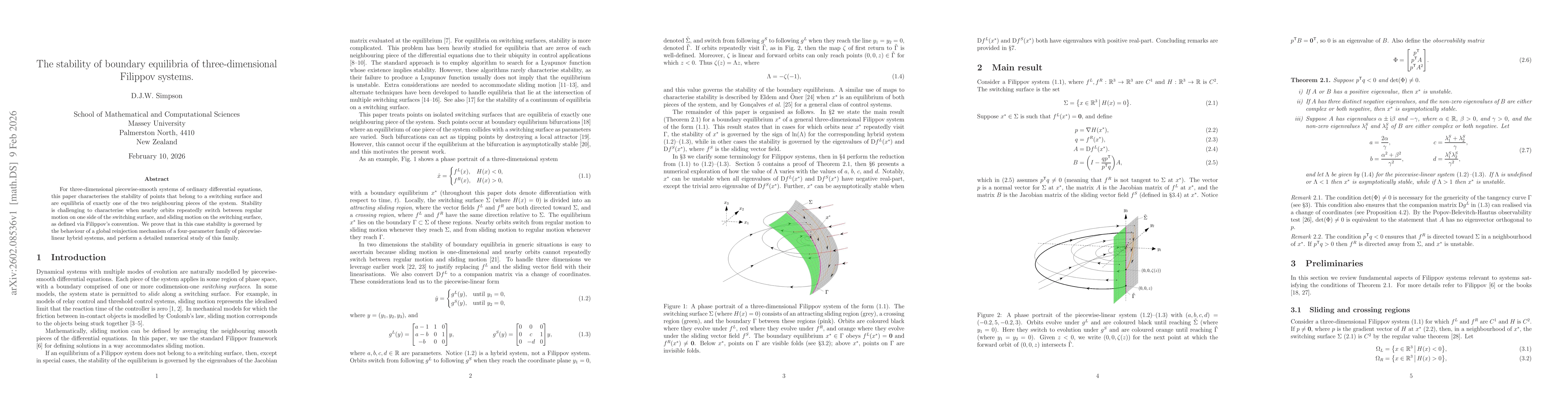 Thumbnail for The stability of boundary equilibria of three-dimensional Filippov systems