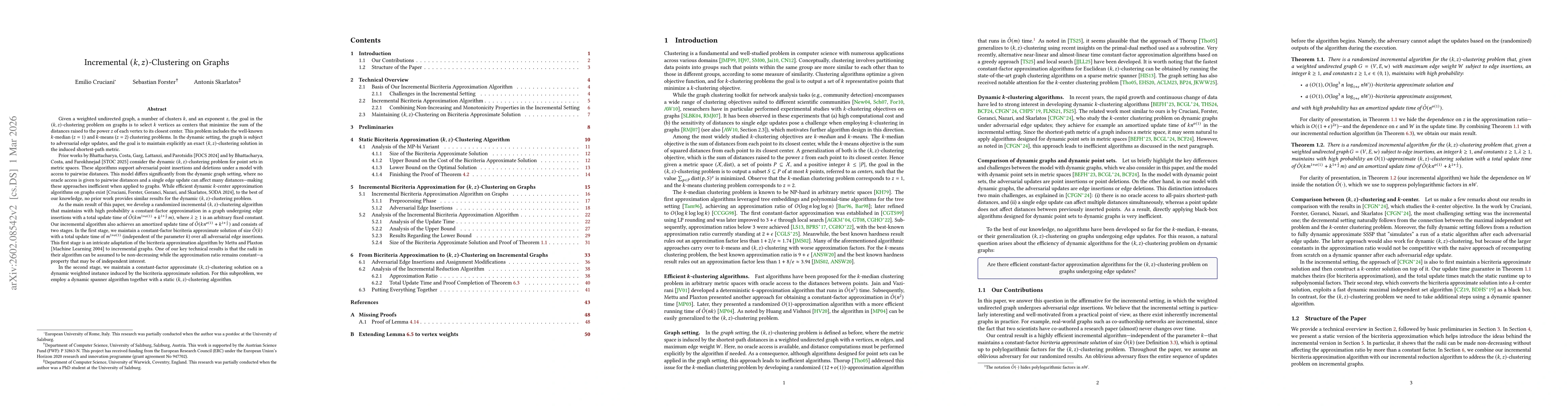 Thumbnail for Incremental (k, z)-Clustering on Graphs