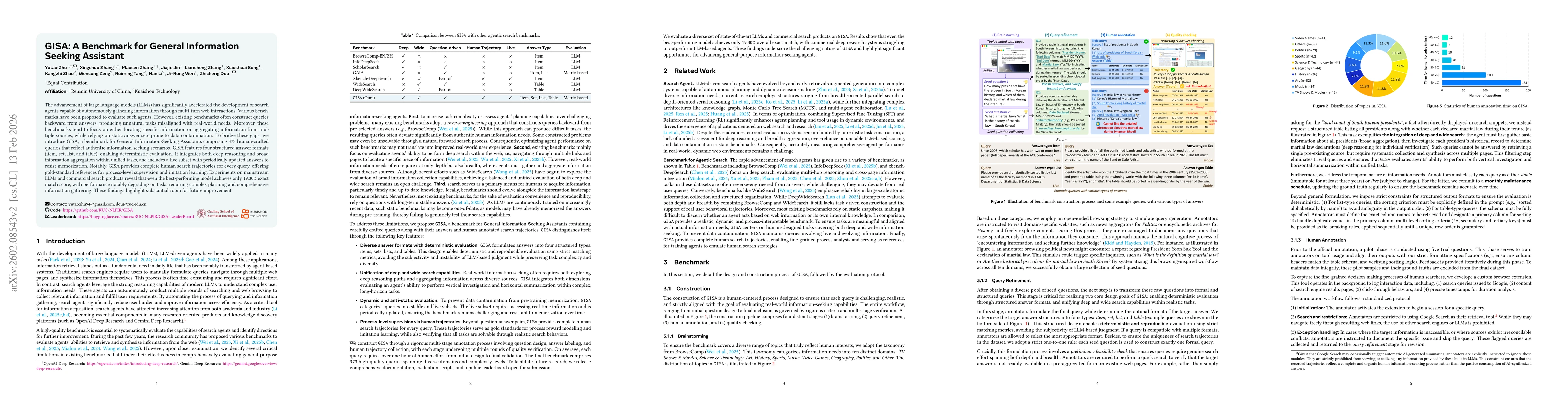 Thumbnail for GISA: A Benchmark for General Information-Seeking Assistant