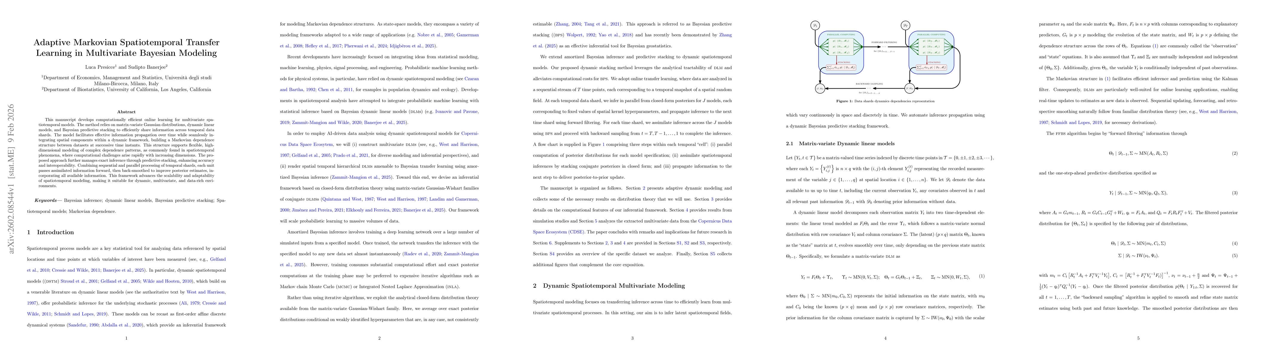 Thumbnail for Adaptive Markovian Spatiotemporal Transfer Learning in Multivariate Bayesian Modeling