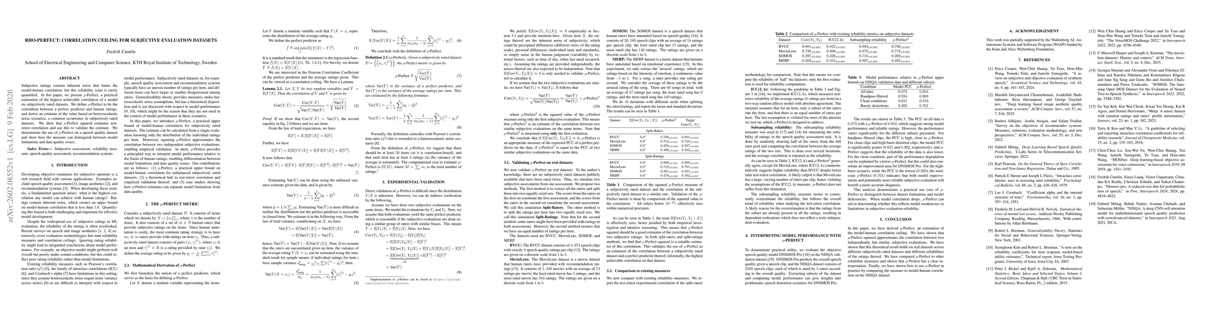 Thumbnail for Rho-Perfect: Correlation Ceiling For Subjective Evaluation Datasets