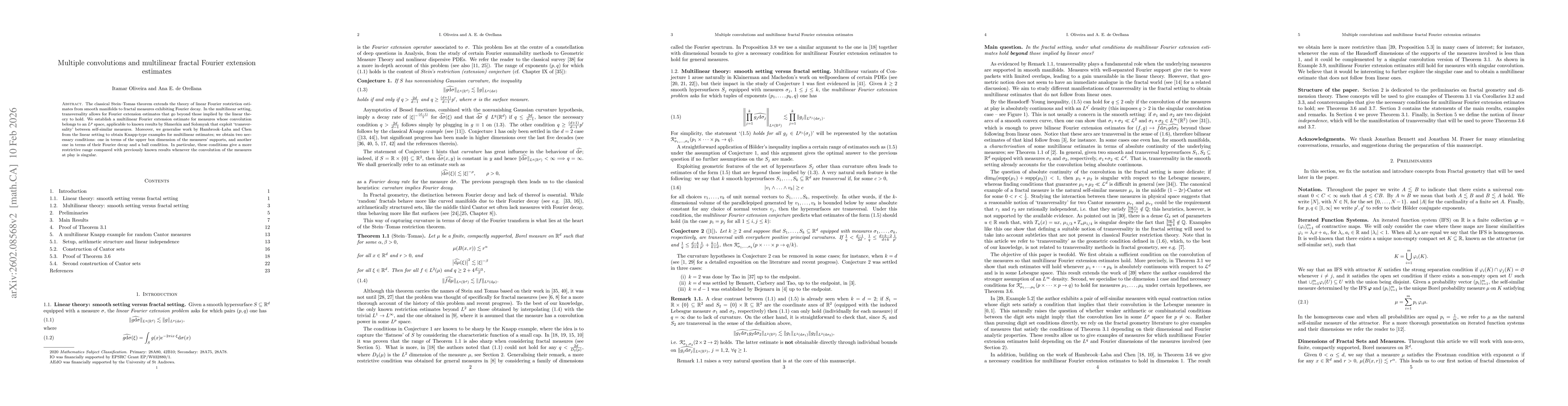 Thumbnail for Multiple convolutions and multilinear fractal Fourier restriction