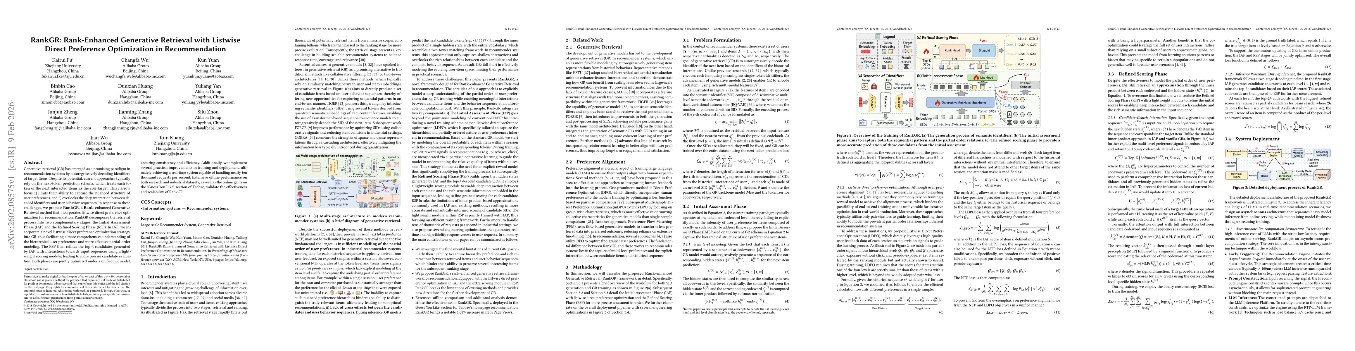 Thumbnail for RankGR: Rank-Enhanced Generative Retrieval with Listwise Direct Preference Optimization in Recommendation