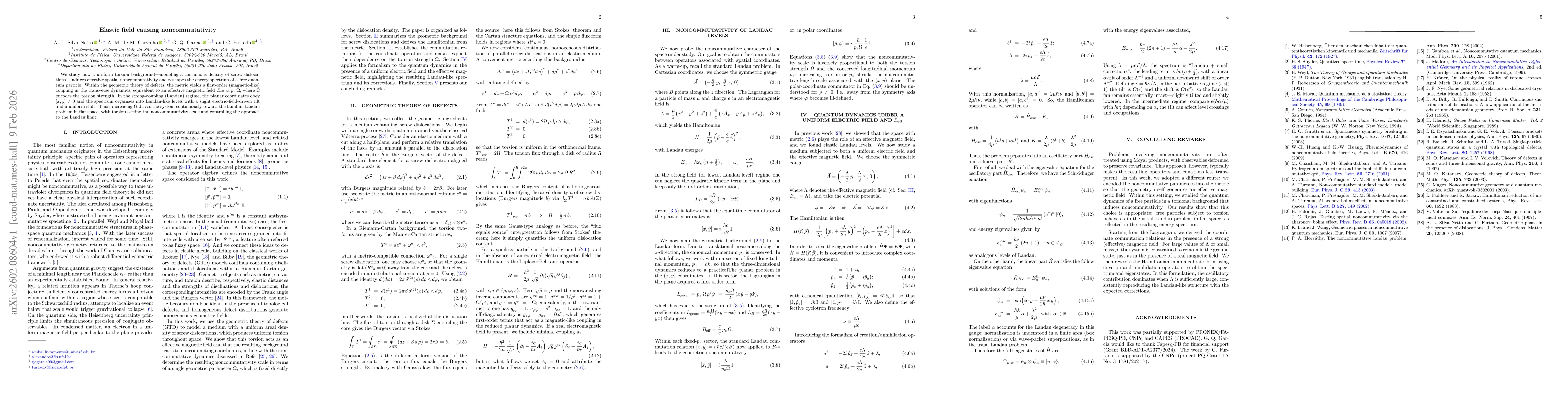 Thumbnail for Elastic field causing noncommutativity