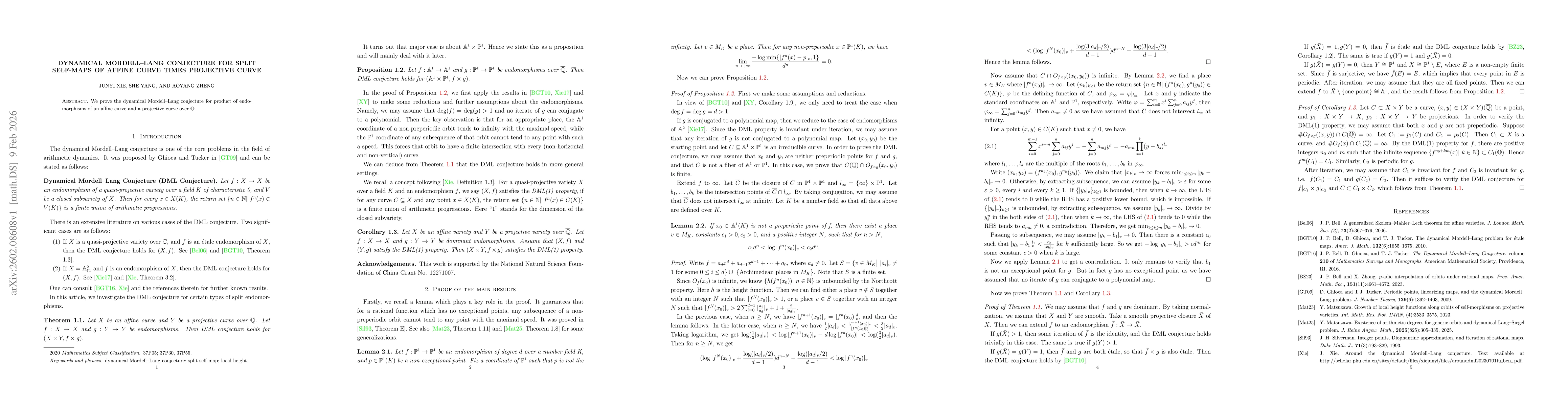 Thumbnail for Dynamical Mordell-Lang conjecture for split self-maps of affine curve times projective curve
