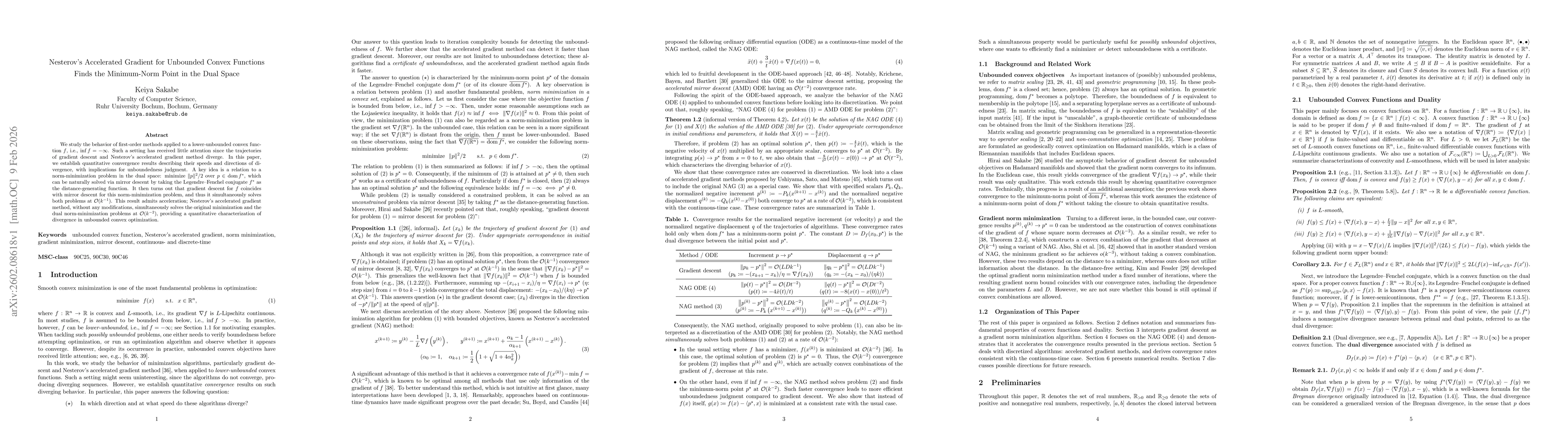 Thumbnail for Nesterov's accelerated gradient for unbounded convex functions finds the minimum-norm point in the dual space