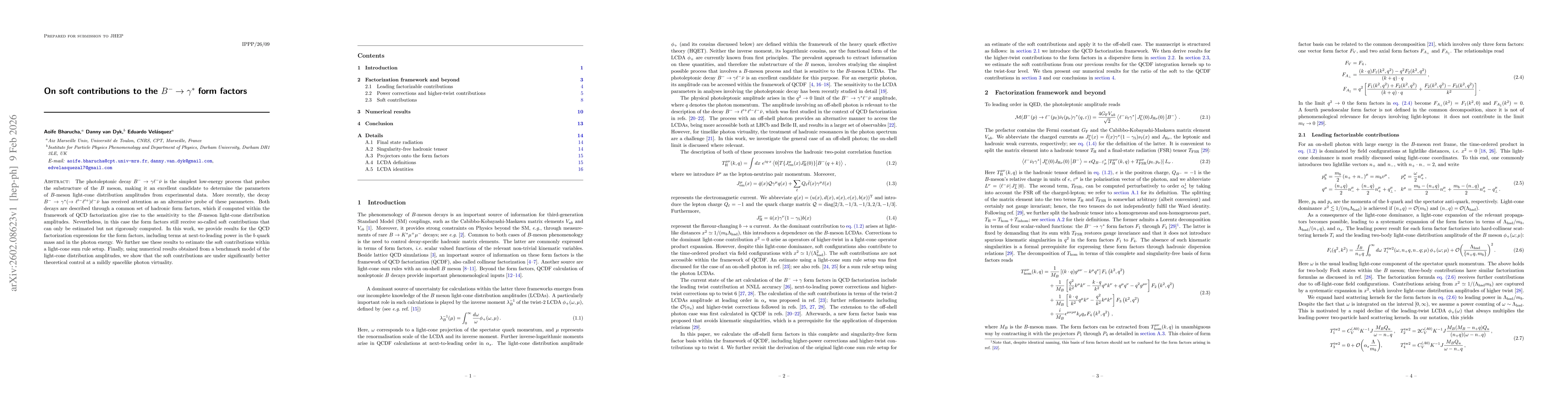 Thumbnail for On soft contributions to the $B^-\to γ^*$ form factors