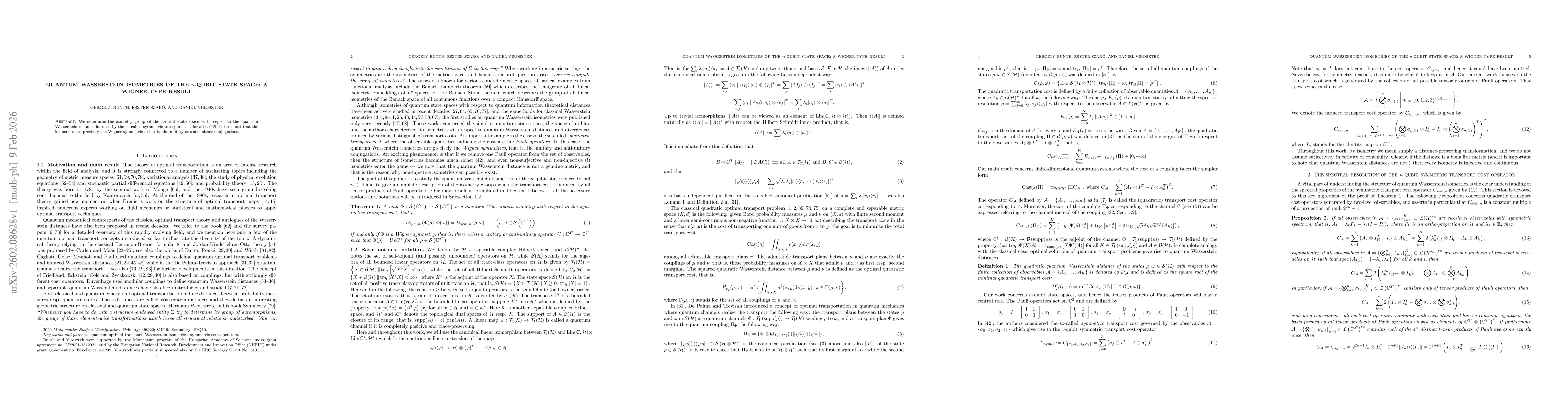 Thumbnail for Quantum Wasserstein isometries of the $n$-qubit state space: a Wigner-type result
