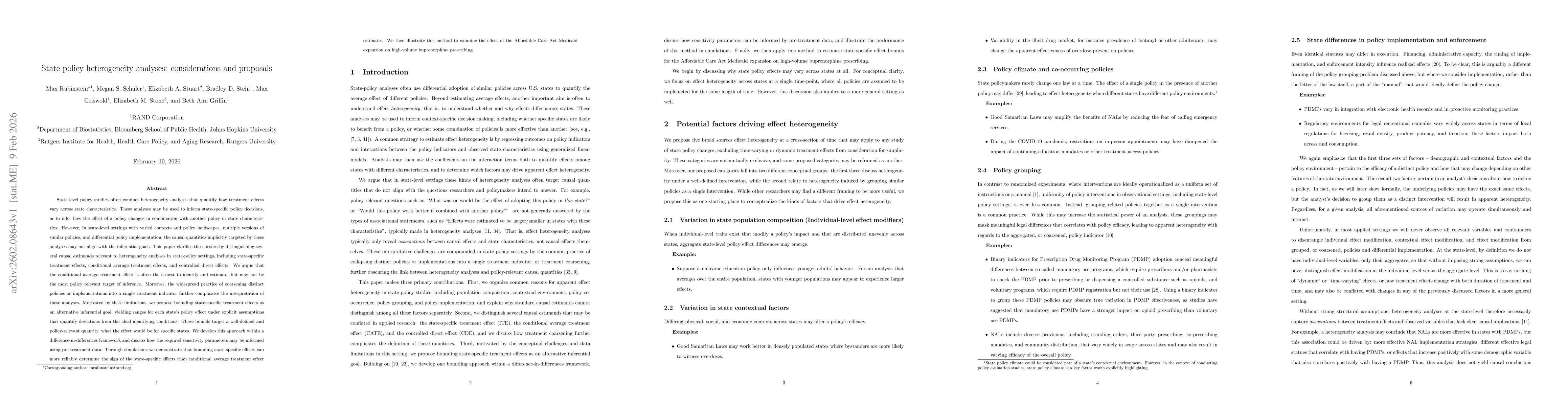 Thumbnail for State policy heterogeneity analyses: considerations and proposals