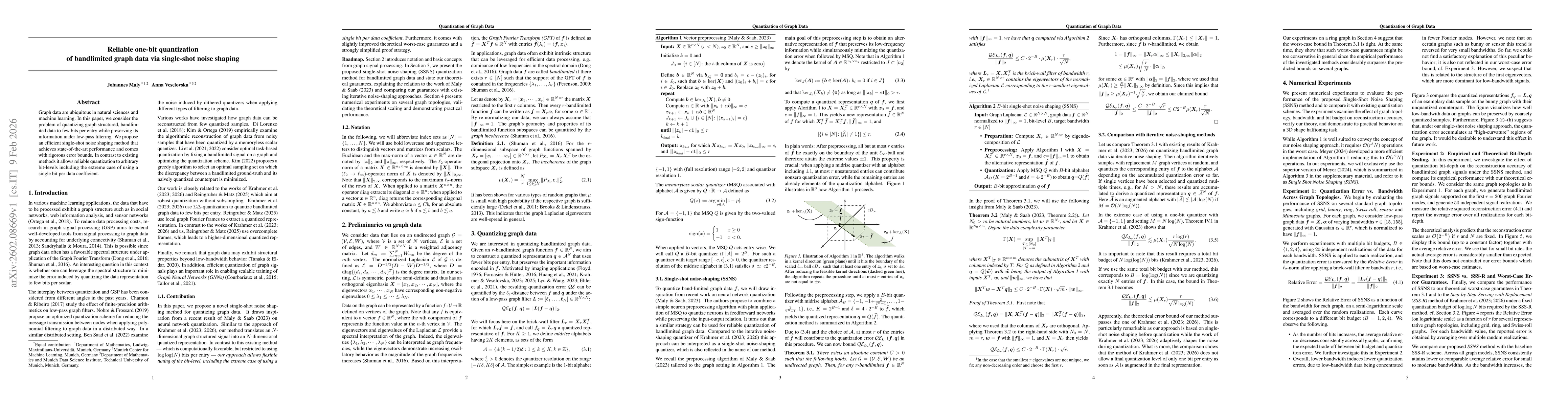 Thumbnail for Reliable one-bit quantization of bandlimited graph data via single-shot noise shaping
