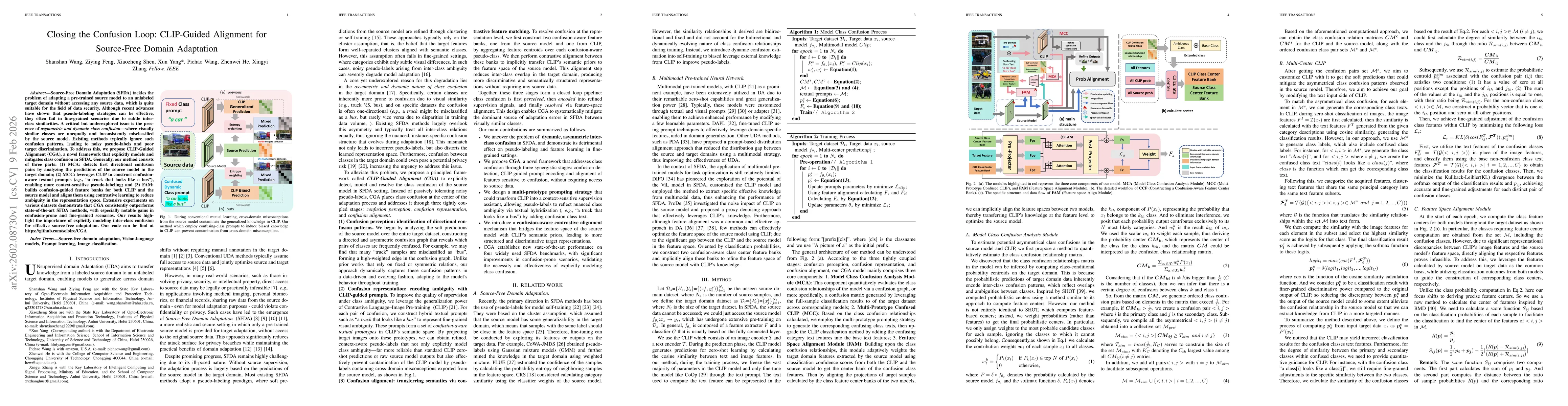 Thumbnail for Closing the Confusion Loop: CLIP-Guided Alignment for Source-Free Domain Adaptation