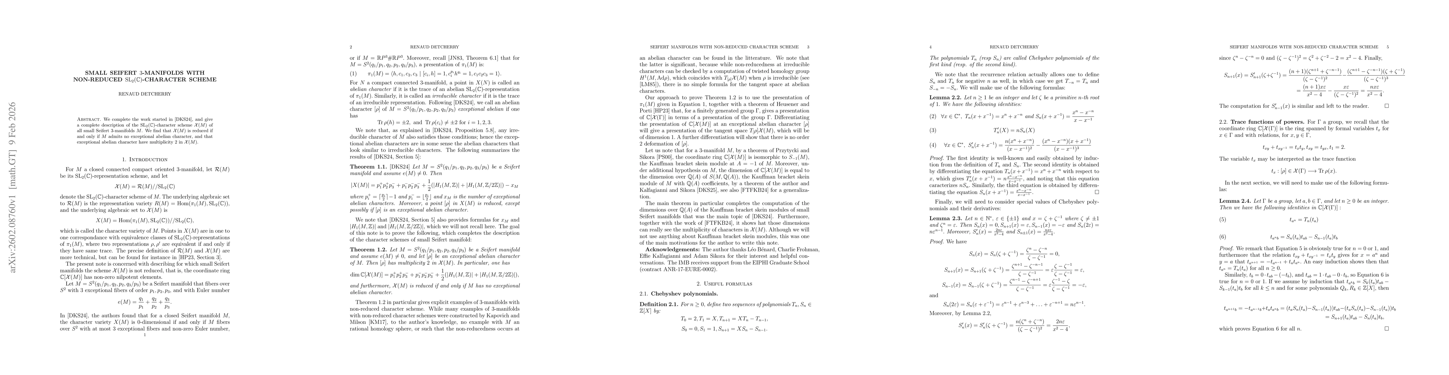Thumbnail for Small Seifert 3-manifolds with non-reduced $\mathrm{SL}_2(\mathbb{C})$-character scheme