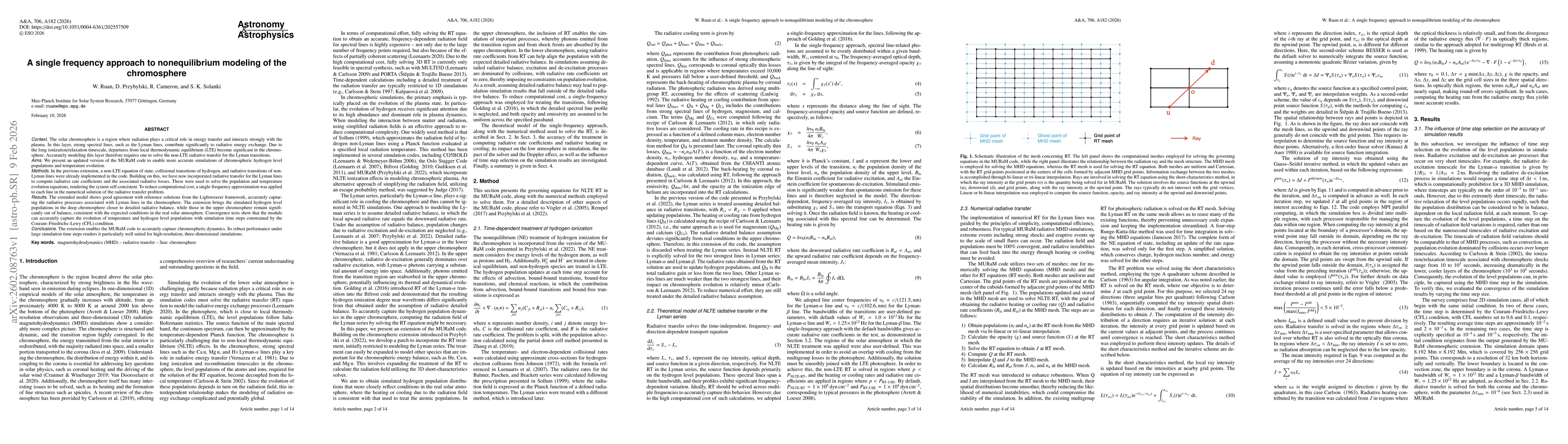 Thumbnail for A single frequency approach to nonequilibrium modeling of the chromosphere