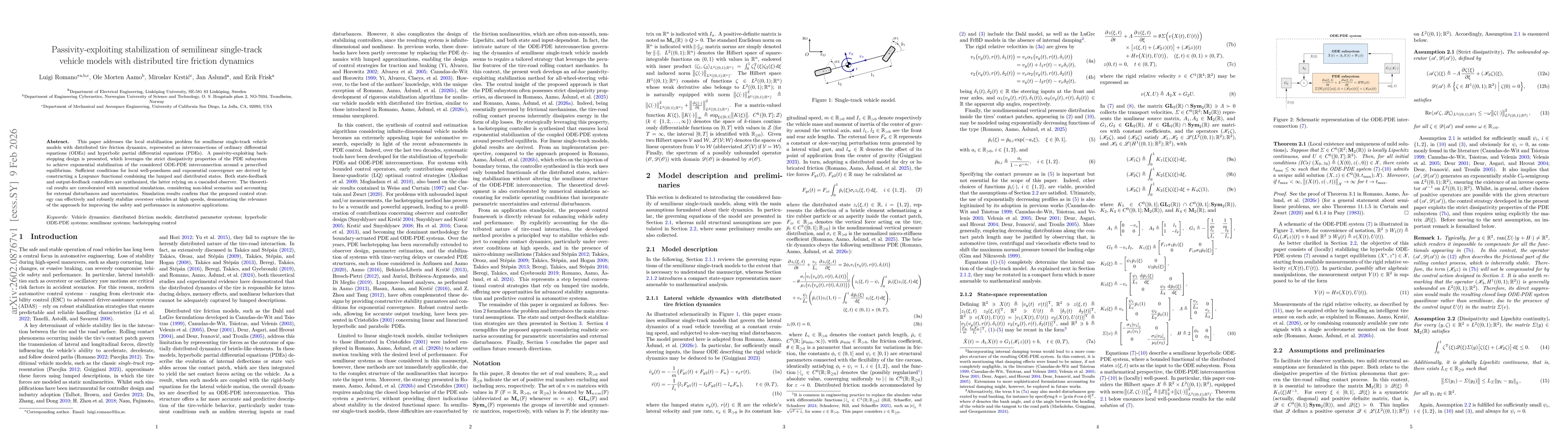 Thumbnail for Passivity-exploiting stabilization of semilinear single-track vehicle models with distributed tire friction dynamics