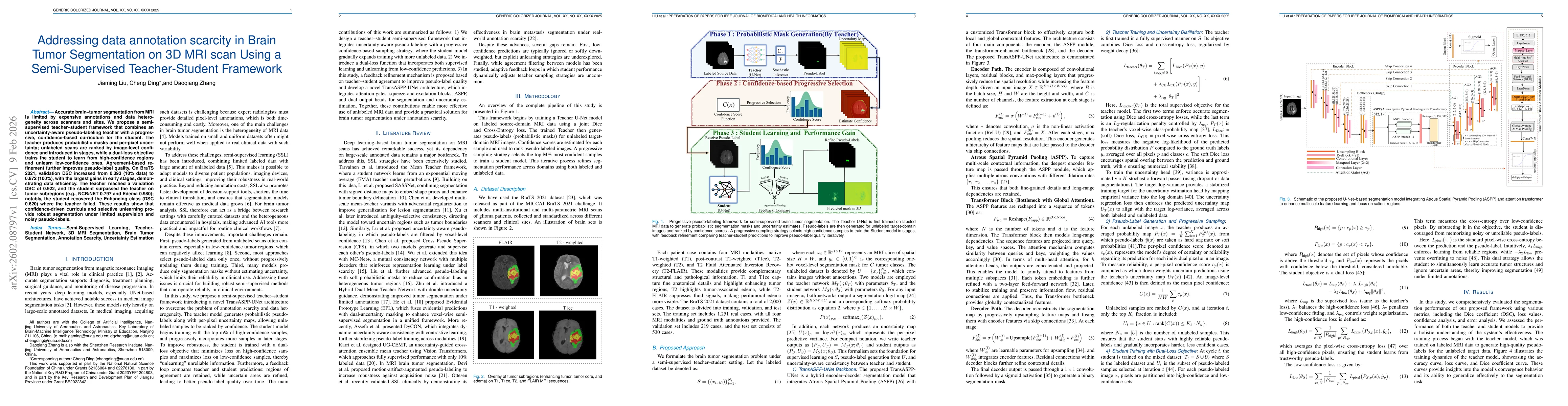 Thumbnail for Addressing data annotation scarcity in Brain Tumor Segmentation on 3D MRI scan Using a Semi-Supervised Teacher-Student Framework