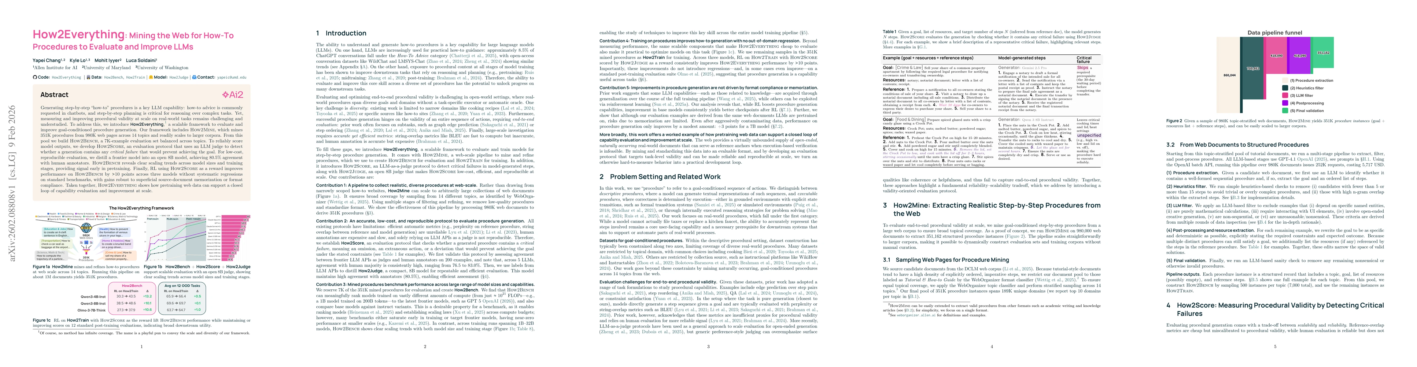 Thumbnail for How2Everything: Mining the Web for How-To Procedures to Evaluate and Improve LLMs