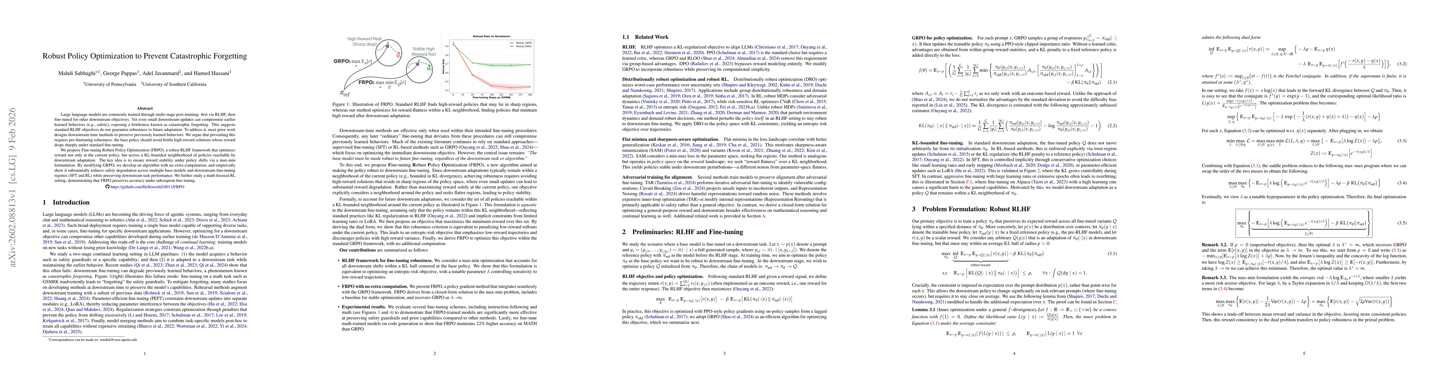Thumbnail for Robust Policy Optimization to Prevent Catastrophic Forgetting