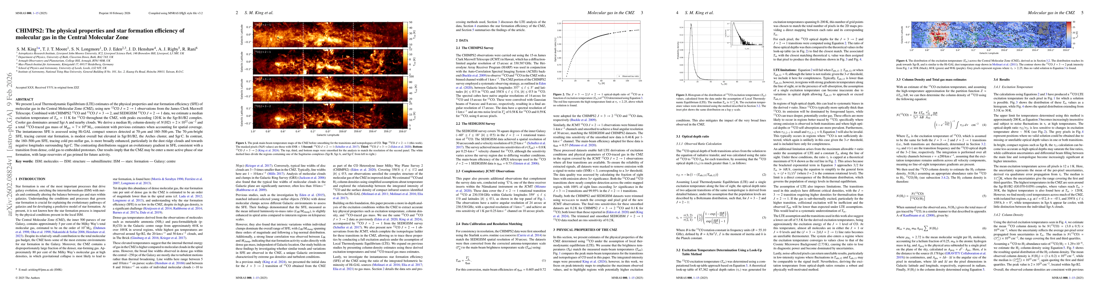Thumbnail for CHIMPS2: The physical properties and star formation efficiency of molecular gas in the Central Molecular Zone