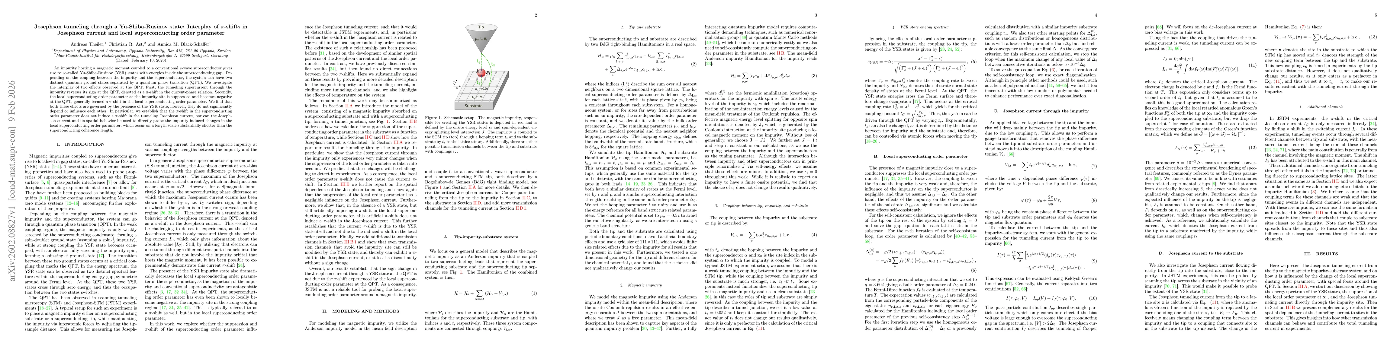 Thumbnail for Josephson tunneling through a Yu-Shiba-Rusinov state: Interplay of $π$-shifts in Josephson current and local superconducting order parameter