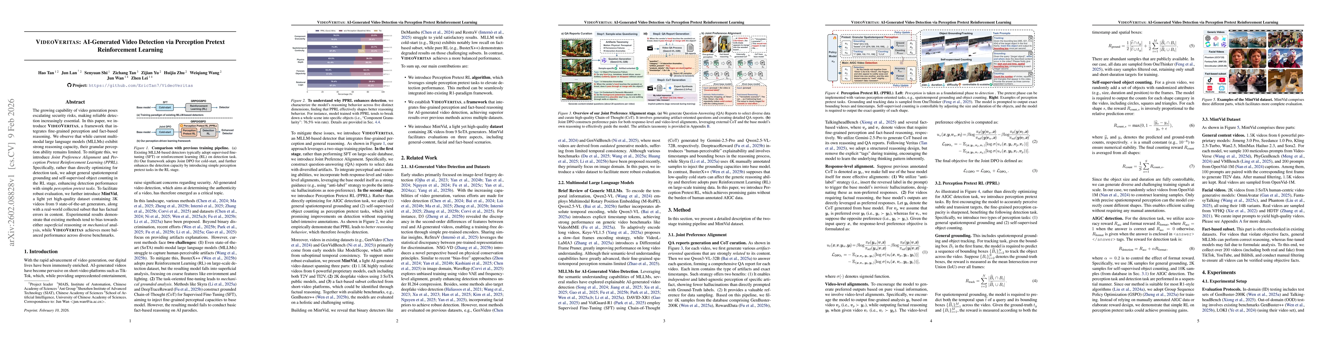 Thumbnail for VideoVeritas: AI-Generated Video Detection via Perception Pretext Reinforcement Learning