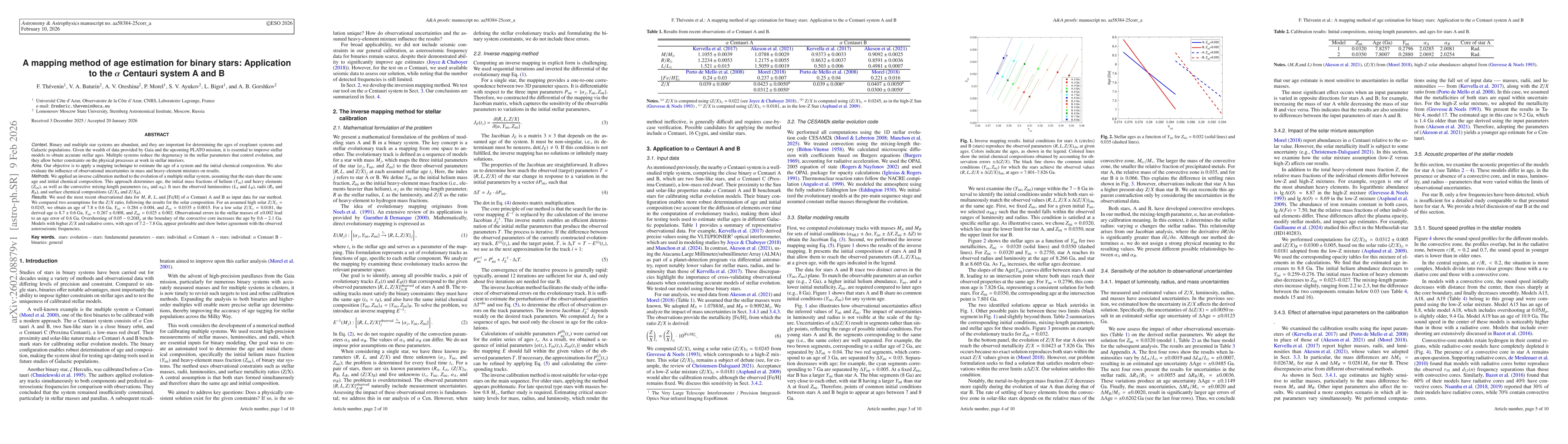 Thumbnail for A mapping method of age estimation for binary stars: Application to the $α$ Centauri system A and B