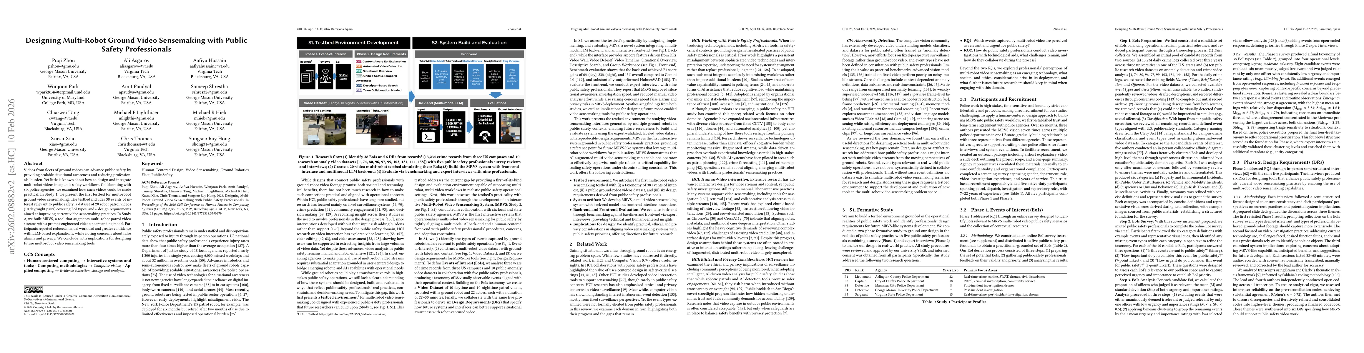 Thumbnail for Designing Multi-Robot Ground Video Sensemaking with Public Safety Professionals