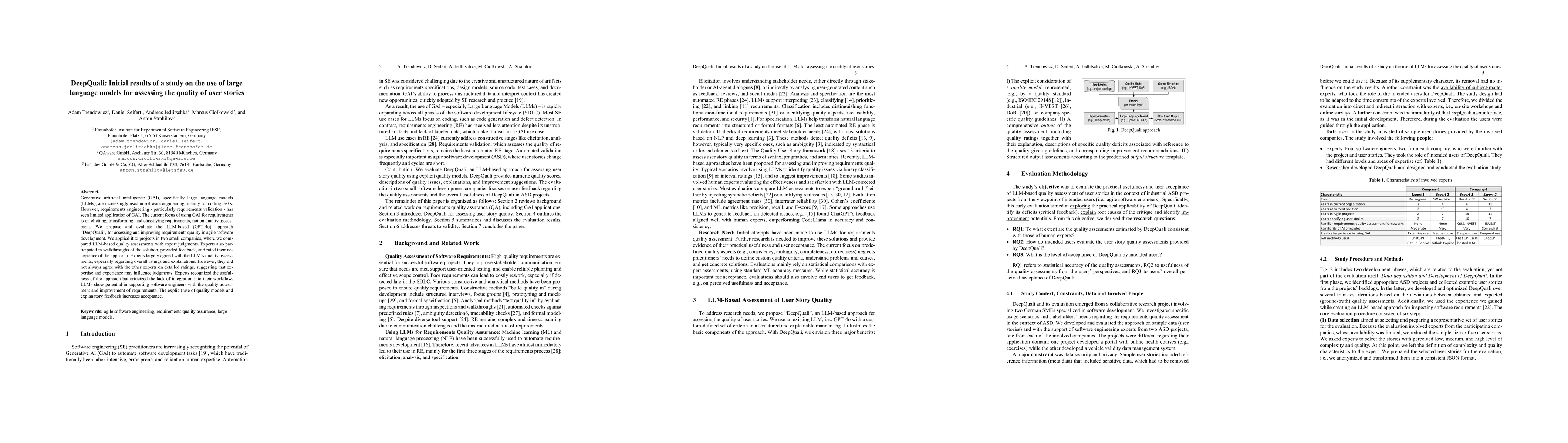 Thumbnail for DeepQuali: Initial results of a study on the use of large language models for assessing the quality of user stories