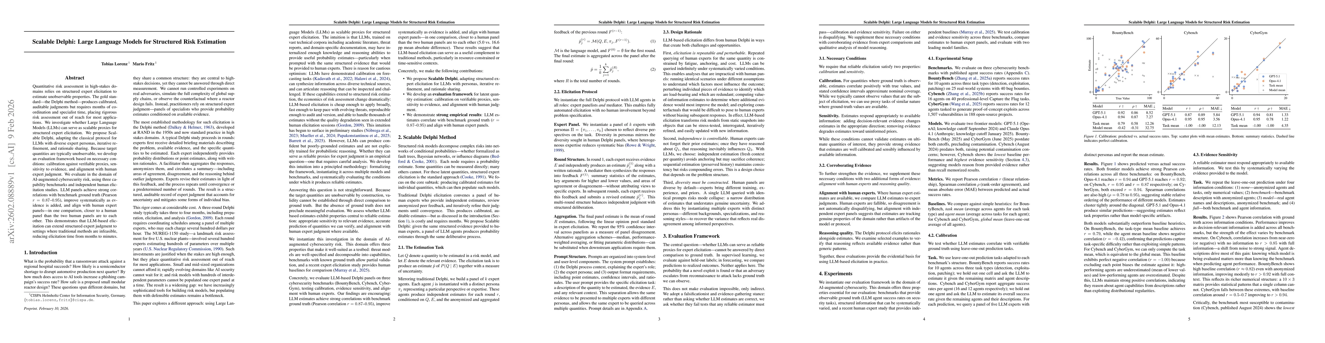 Thumbnail for Scalable Delphi: Large Language Models for Structured Risk Estimation