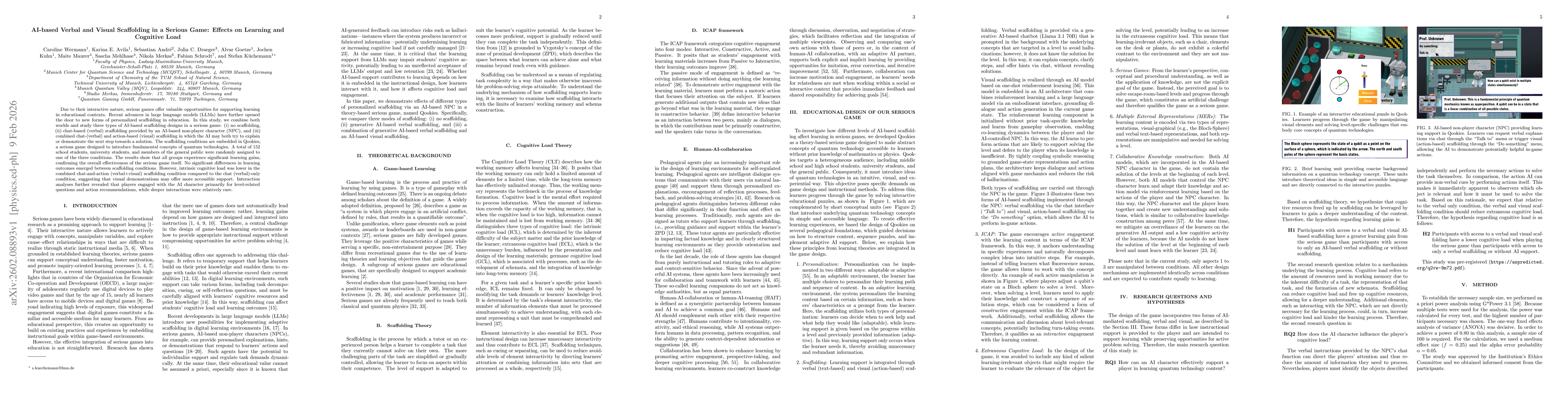 Thumbnail for AI-based Verbal and Visual Scaffolding in a Serious Game: Effects on Learning and Cognitive Load