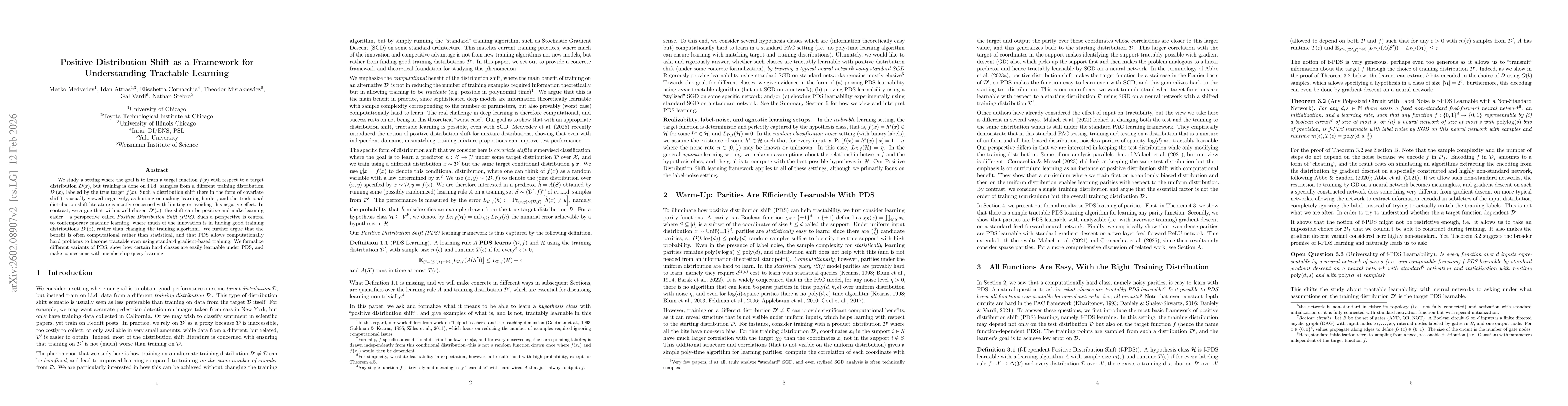 Thumbnail for Positive Distribution Shift as a Framework for Understanding Tractable Learning