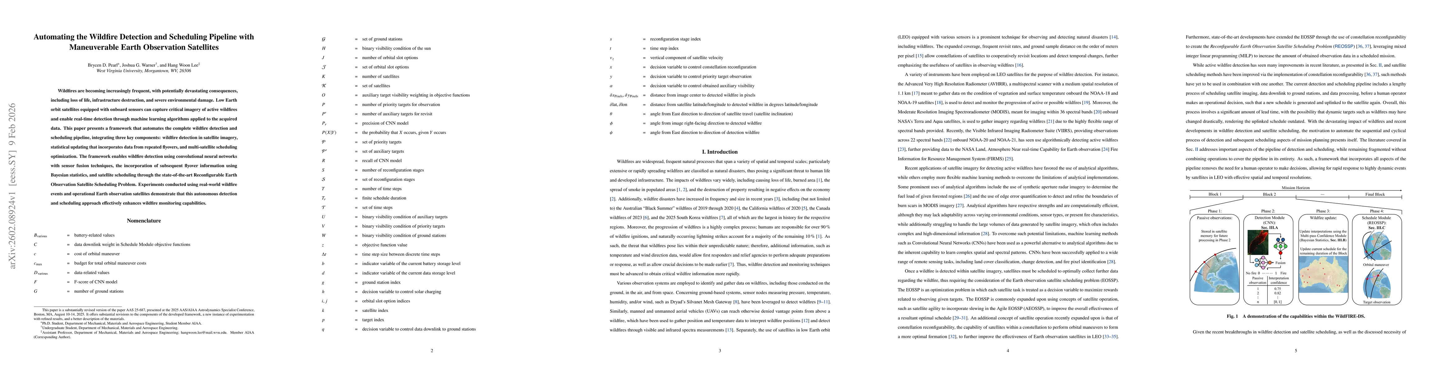 Thumbnail for Automating the Wildfire Detection and Scheduling Pipeline with Maneuverable Earth Observation Satellites
