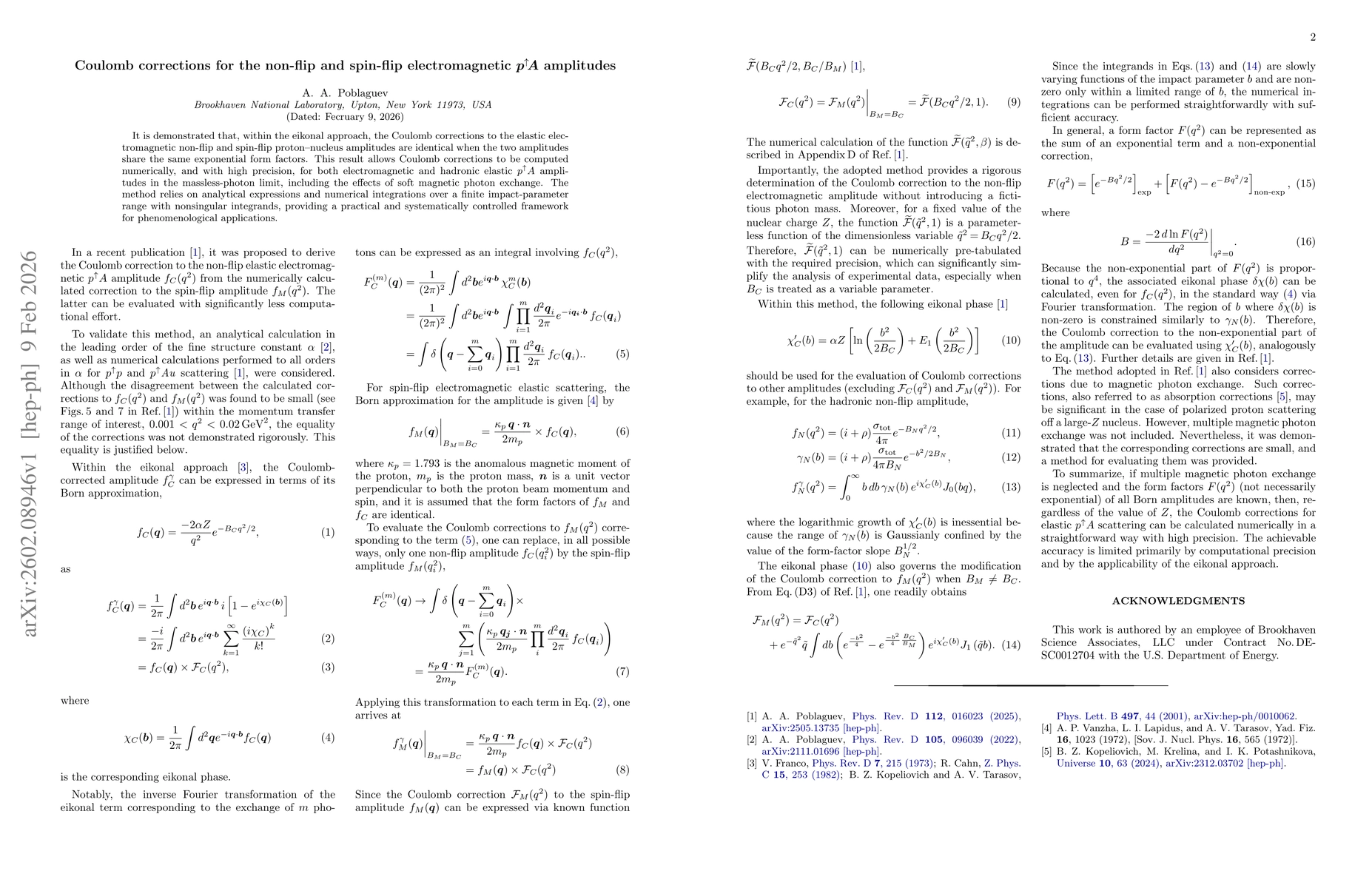 Thumbnail for Coulomb corrections for the non-flip and spin-flip electromagnetic $\boldsymbol{p}^\uparrow\!\boldsymbol{A}$ amplitudes