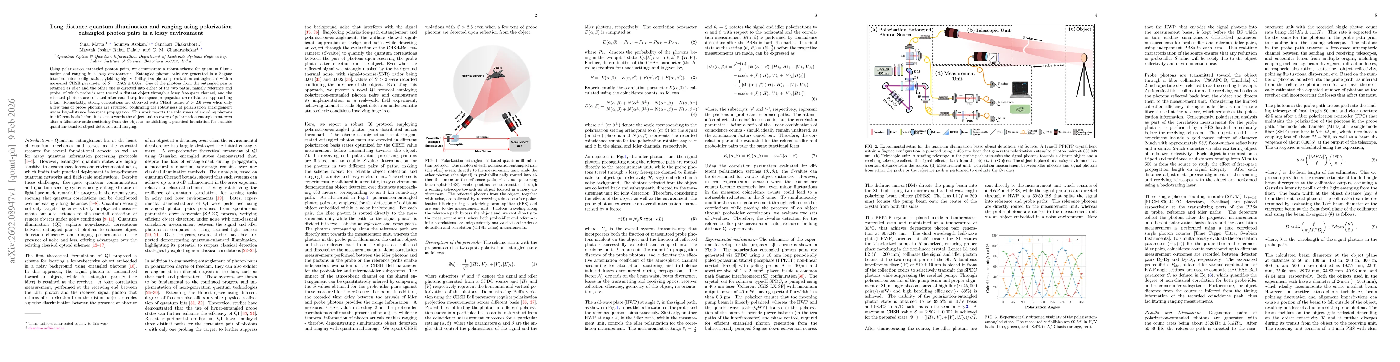 Thumbnail for Long distance quantum illumination and ranging using polarization entangled photon pairs in a lossy environment