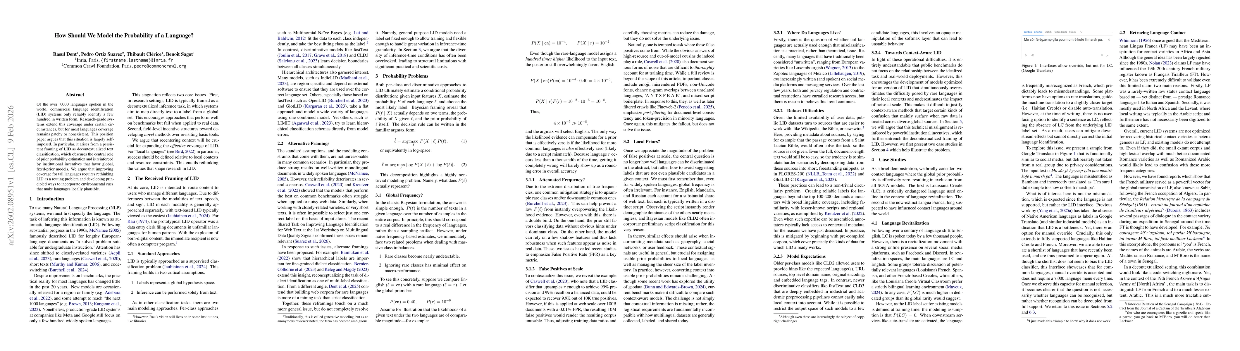 Thumbnail for How Should We Model the Probability of a Language?