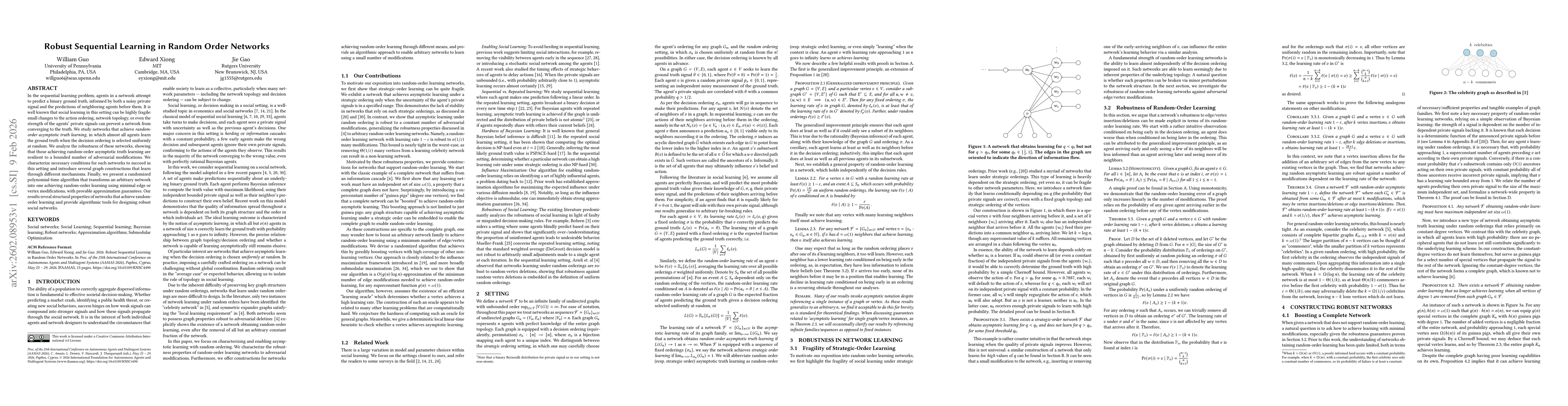Thumbnail for Robust Sequential Learning in Random Order Networks