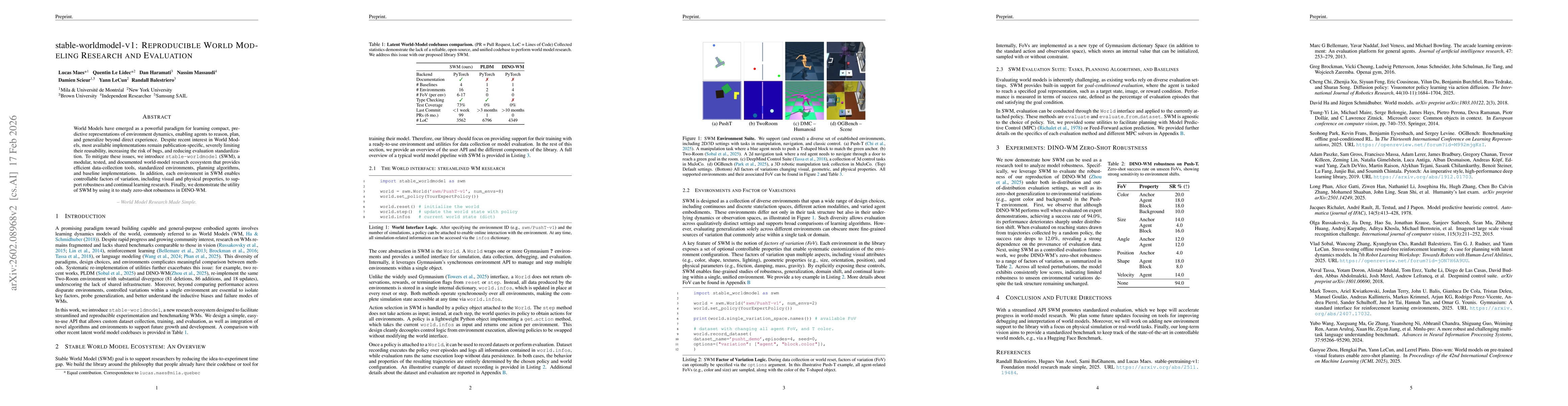 Thumbnail for stable-worldmodel-v1: Reproducible World Modeling Research and Evaluation