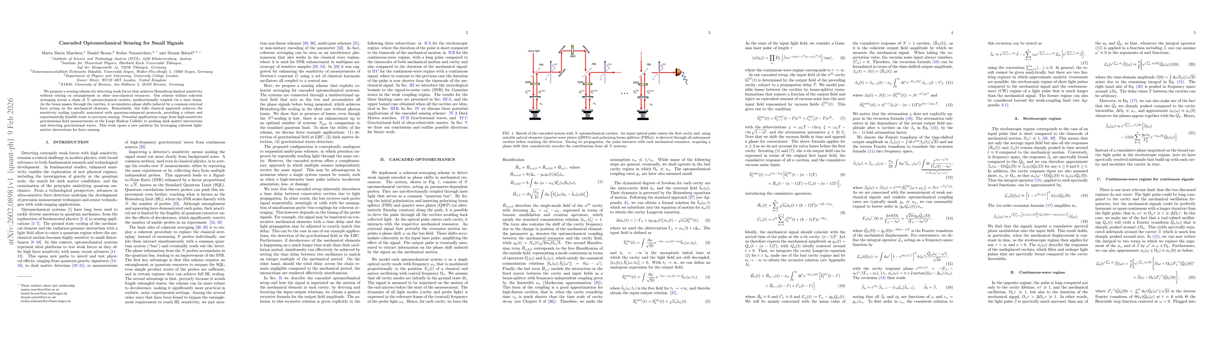 Thumbnail for Cascaded Optomechanical Sensing for Small Signals