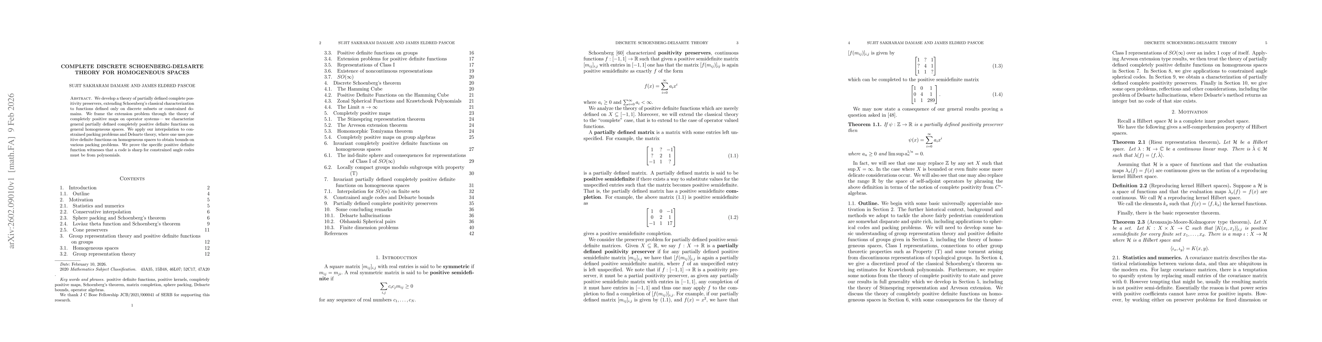 Thumbnail for Complete discrete Schoenberg-Delsarte theory for homogeneous spaces