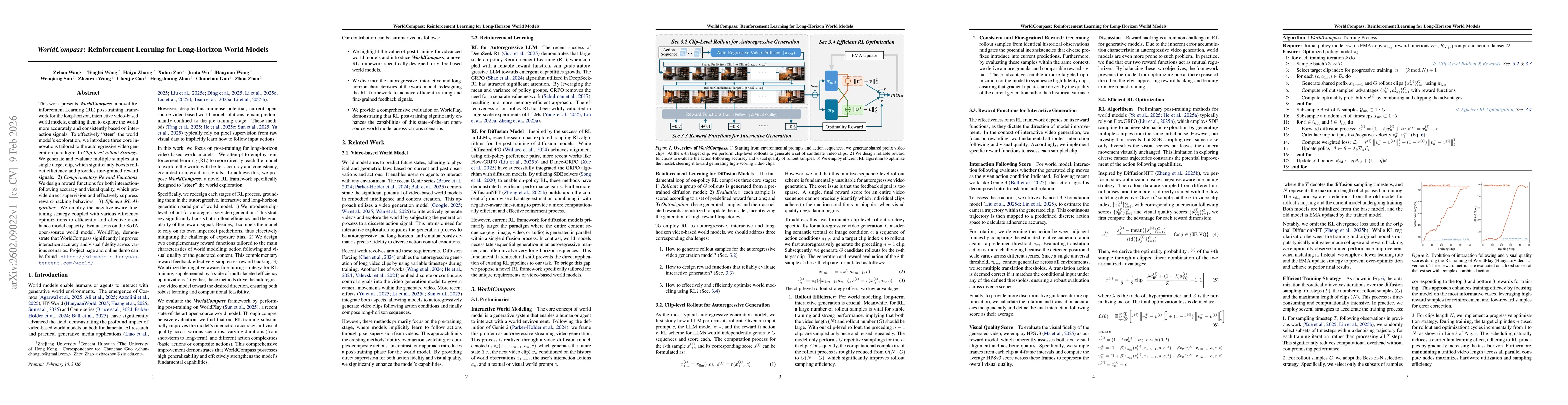 Thumbnail for WorldCompass: Reinforcement Learning for Long-Horizon World Models