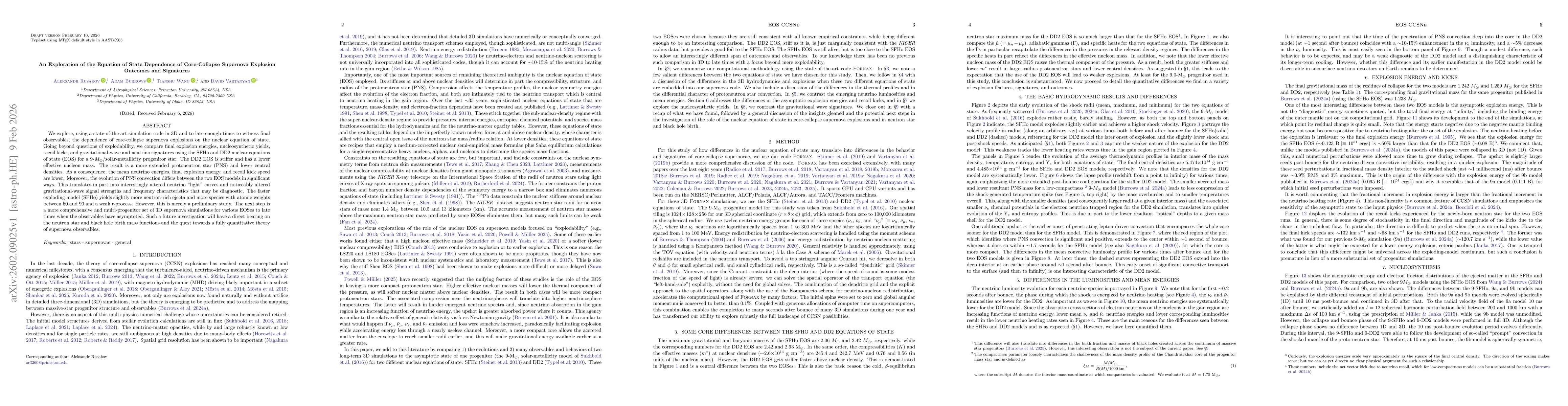 Thumbnail for An Exploration of the Equation of State Dependence of Core-Collapse Supernova Explosion Outcomes and Signatures