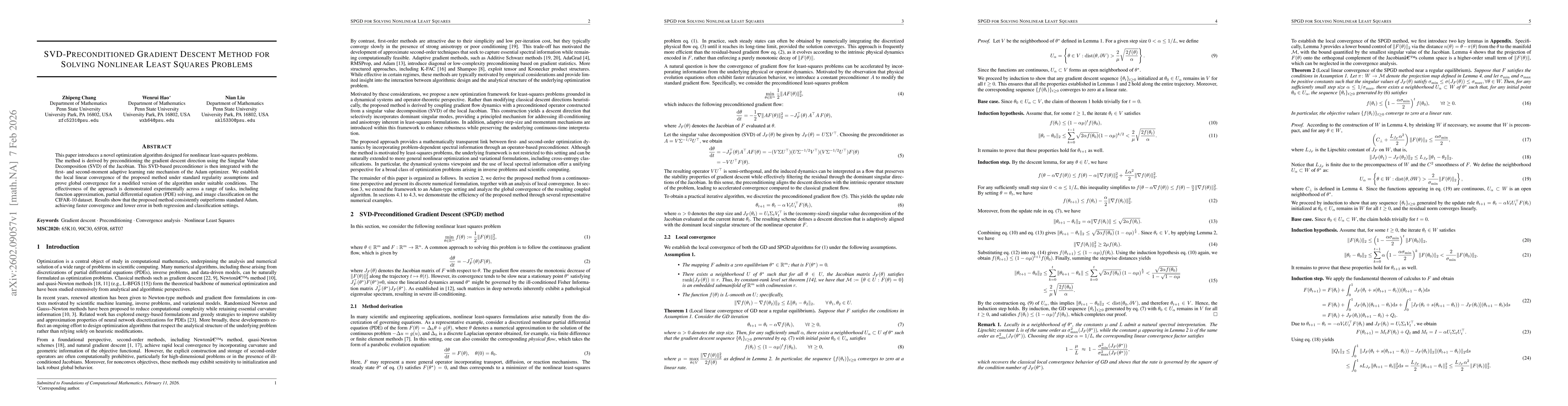 Thumbnail for SVD-Preconditioned Gradient Descent Method for Solving Nonlinear Least Squares Problems