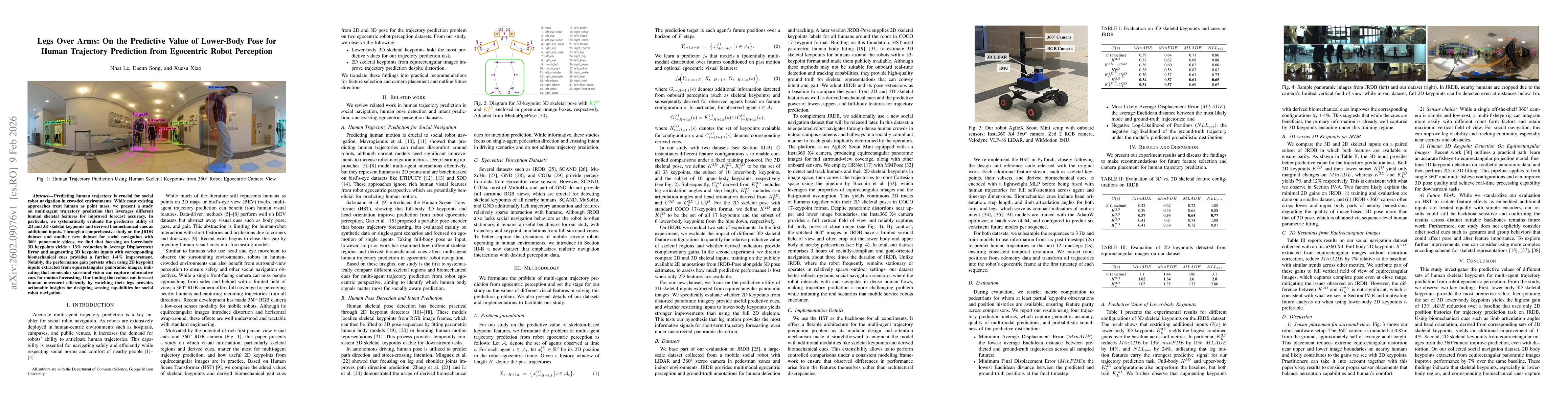 Thumbnail for Legs Over Arms: On the Predictive Value of Lower-Body Pose for Human Trajectory Prediction from Egocentric Robot Perception