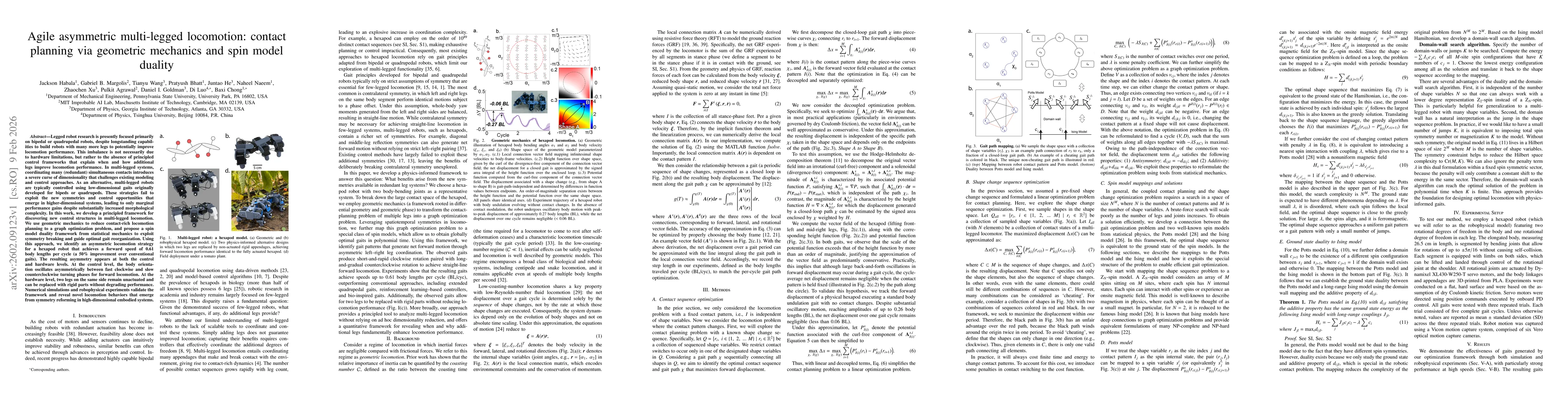 Thumbnail for Agile asymmetric multi-legged locomotion: contact planning via geometric mechanics and spin model duality