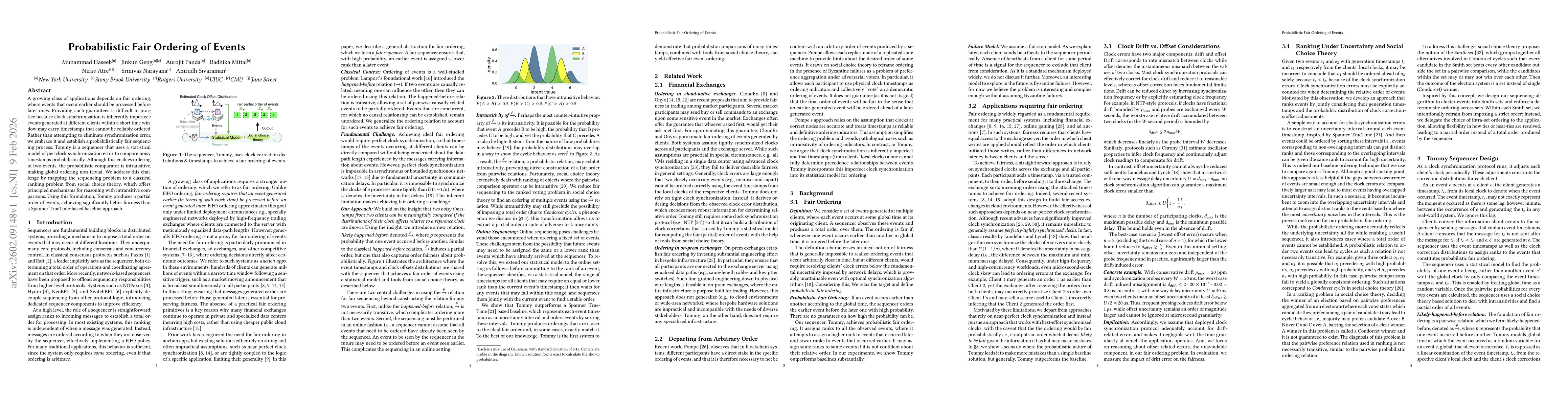 Thumbnail for Probabilistic Fair Ordering of Events