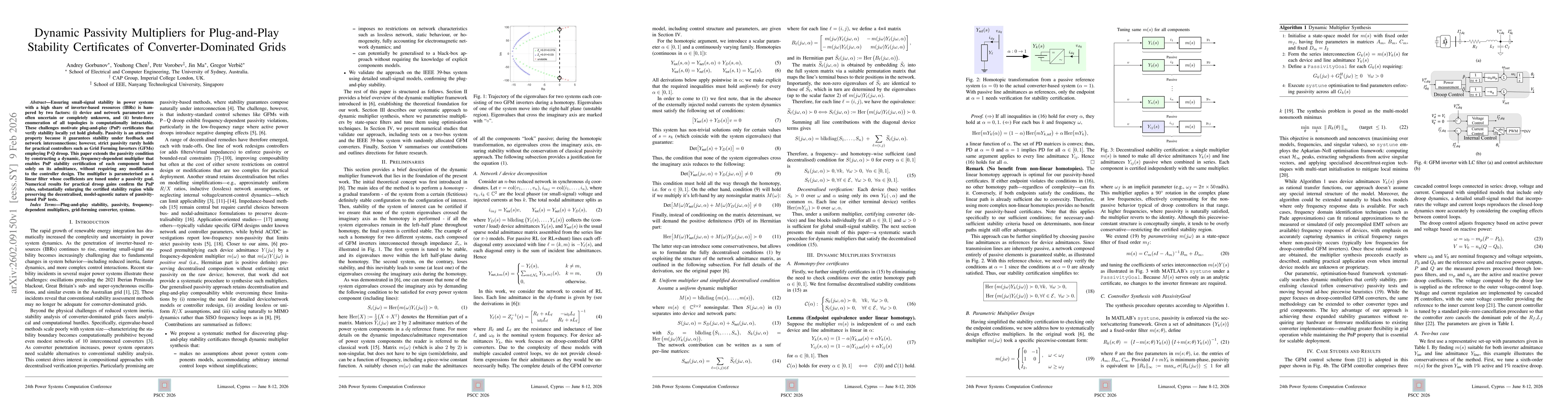 Thumbnail for Dynamic Passivity Multipliers for Plug-and-Play Stability Certificates of Converter-Dominated Grids